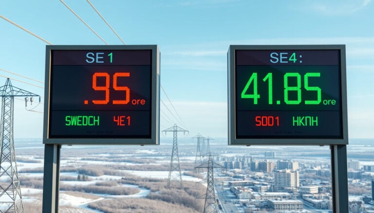 Elbruk spotpriser idag: SE1 4,95 öre/kWh, SE4 41,85 öre/kWh